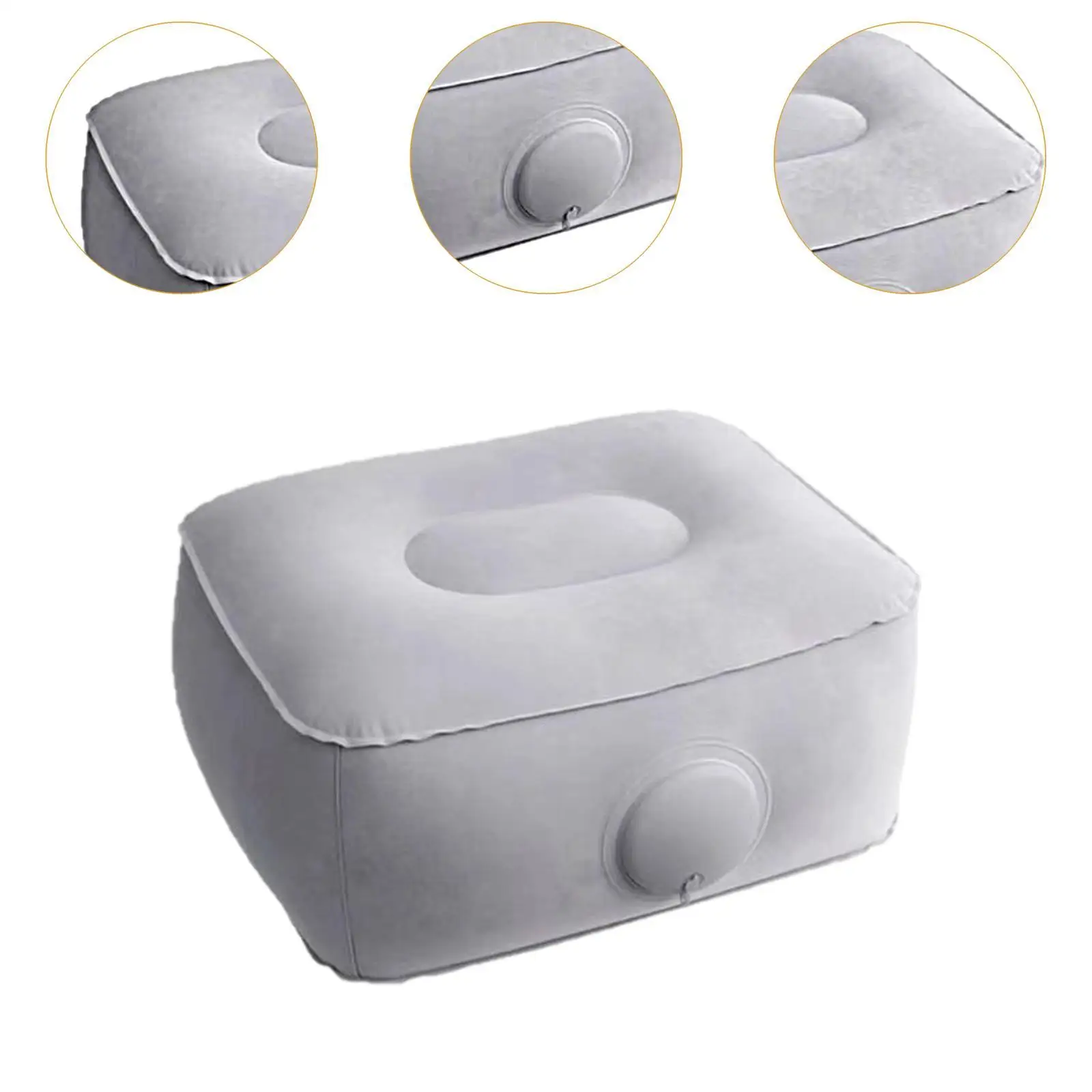 누르면 팽창하는 발받침 쿠션 - 콘서트, 캠핑, 낚시용 휴대용 에어 시트 - 연베이지색 원단