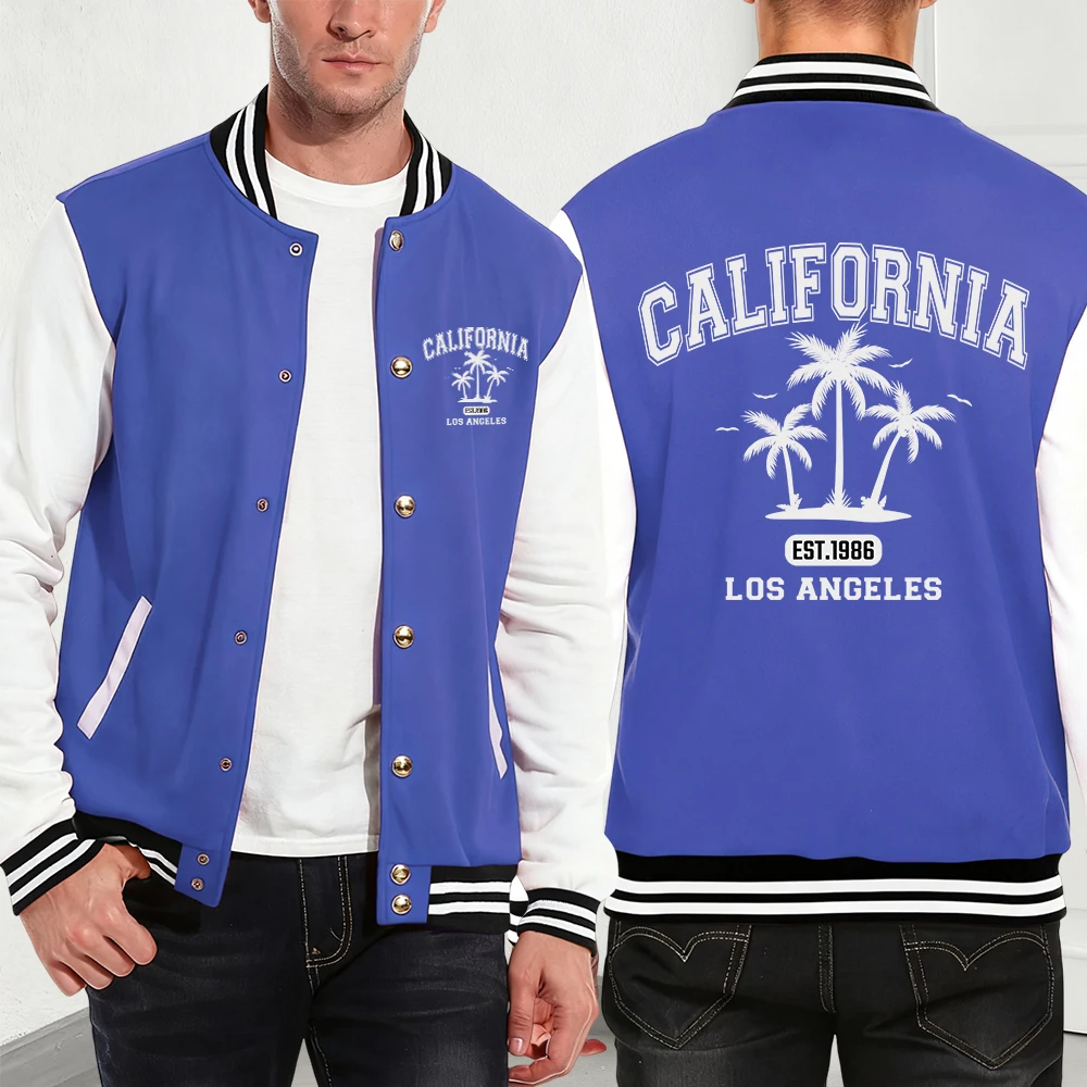 

Калифорния Est.1986 Хлопковая бейсбольная майка с принтом, мужские зимние термопальто, повседневные куртки с карманами, мужская уличная одежда в стиле хип-хоп