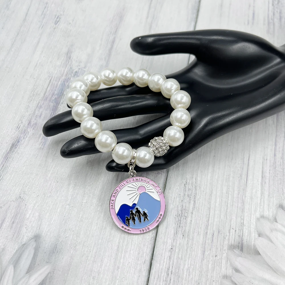 Jack and Jill sisters Party Greek Letter Pendant Bracelet