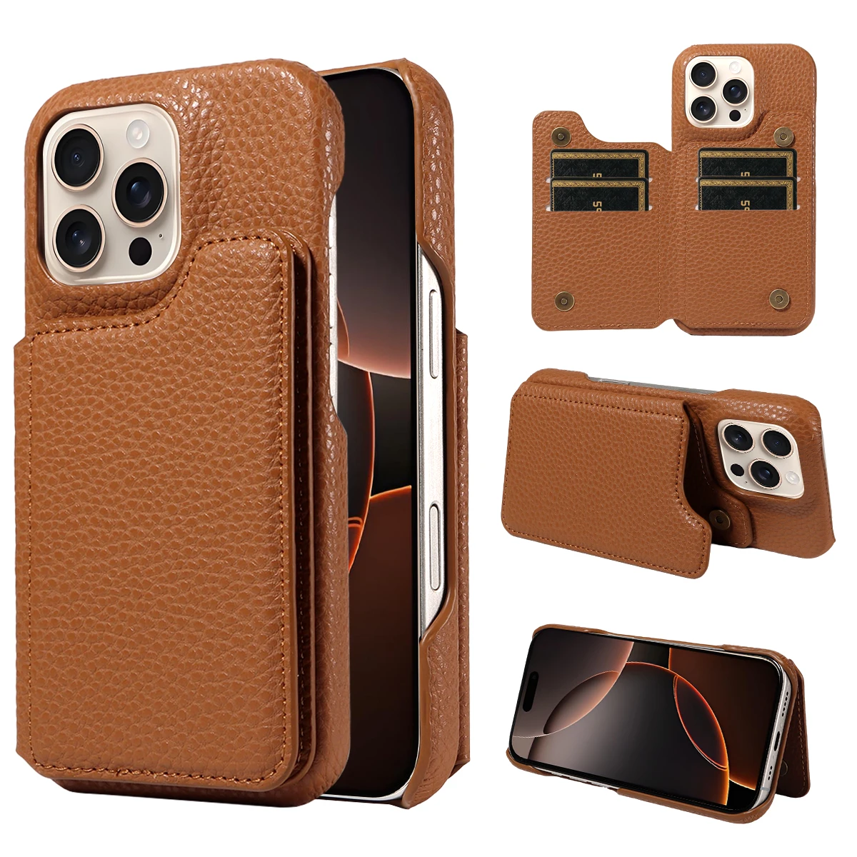 حافظة هاتف من الجلد الصناعي لهاتف آيفون 13 برو ماكس 13 ميني 13 برو 12 برو ماكس 12 ميني 11 برو ماكس مضادة للسقوط ومضادة للسرقة غطاء هاتف بفتحة متعددة للبطاقات