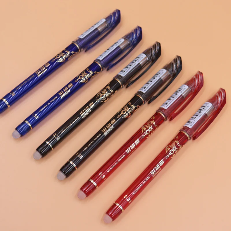 Lot 0 35mm Erasable Pen Rod Needle Tip Crystal Blue Black Red Student Writing Correction School Kid Gel Pens Disappear Ink