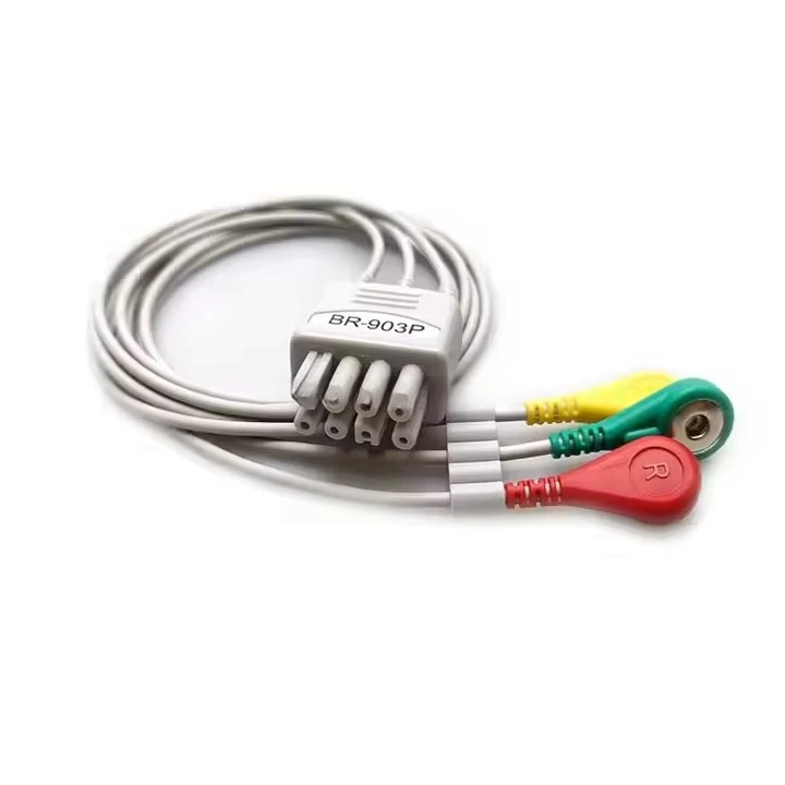 

3 Lead Cable Button IEC Type BR-903P Medical Consumables Compatible