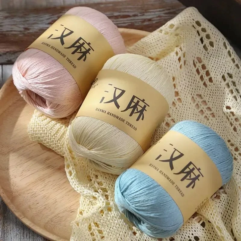 

500g 10pcs Silk Yarn Hemp Thread Hollow Lace Thick Hand-woven Linen Thread for DIY Summer Hat Knitwear Accessories