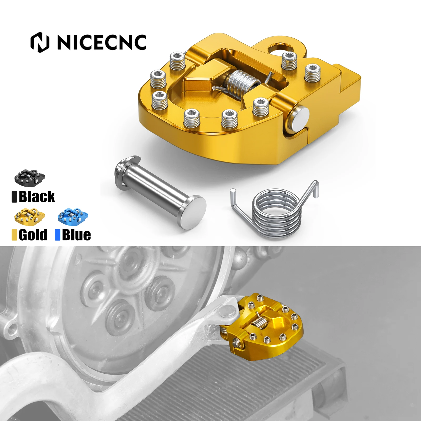 NiceCNC For Suzuki DRZ400 DRZ400E DRZ400S DRZ400SM DR-Z 400 400E 400S 400SM 2000-2024 Folding Brake Pedal Tip Extension Plate