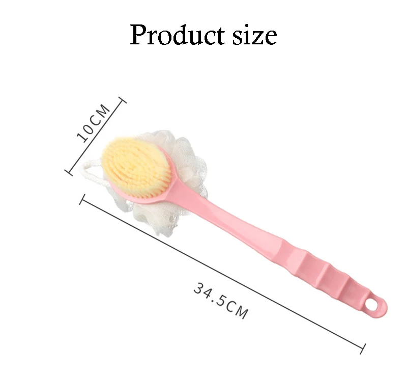 Dead Skin Remover 2 in 1 Double-side Bath Brush Back Body Bath Shower Sponge Scrubber Esponja Exfoliante Brushes with Handle