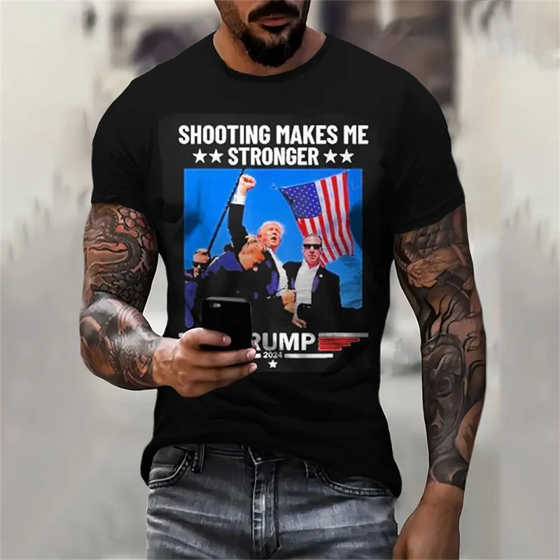 Harajuku New 3D Printing Donald Trump Kamala T Shirt Children Fashion Streetwear Short Sleeves Unisex Tee Shirts Mens Clothing