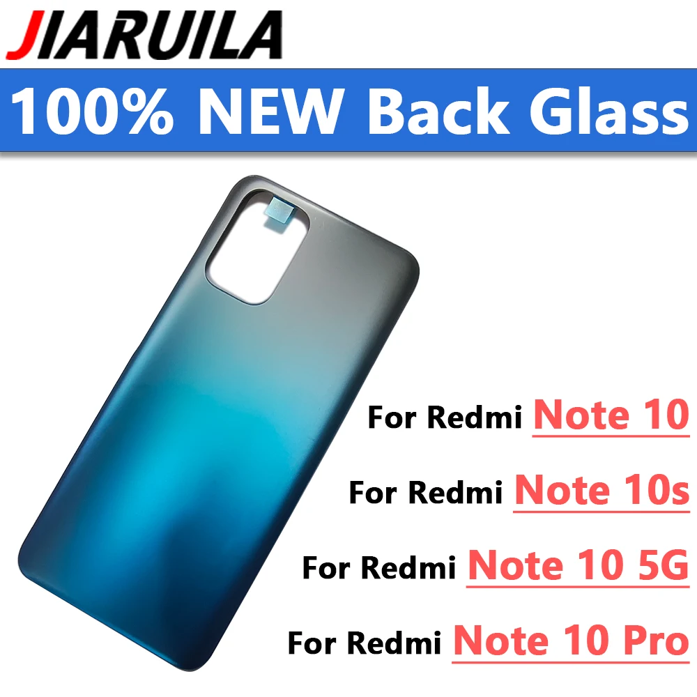 100% جديد غطاء زجاجي خلفي لشاومي ريدمي نوت 10 4 جرام 5 جرام 10 ثانية 10 برو عودة البطارية الزجاج الغطاء الخلفي الباب الإسكان استبدال أجزاء