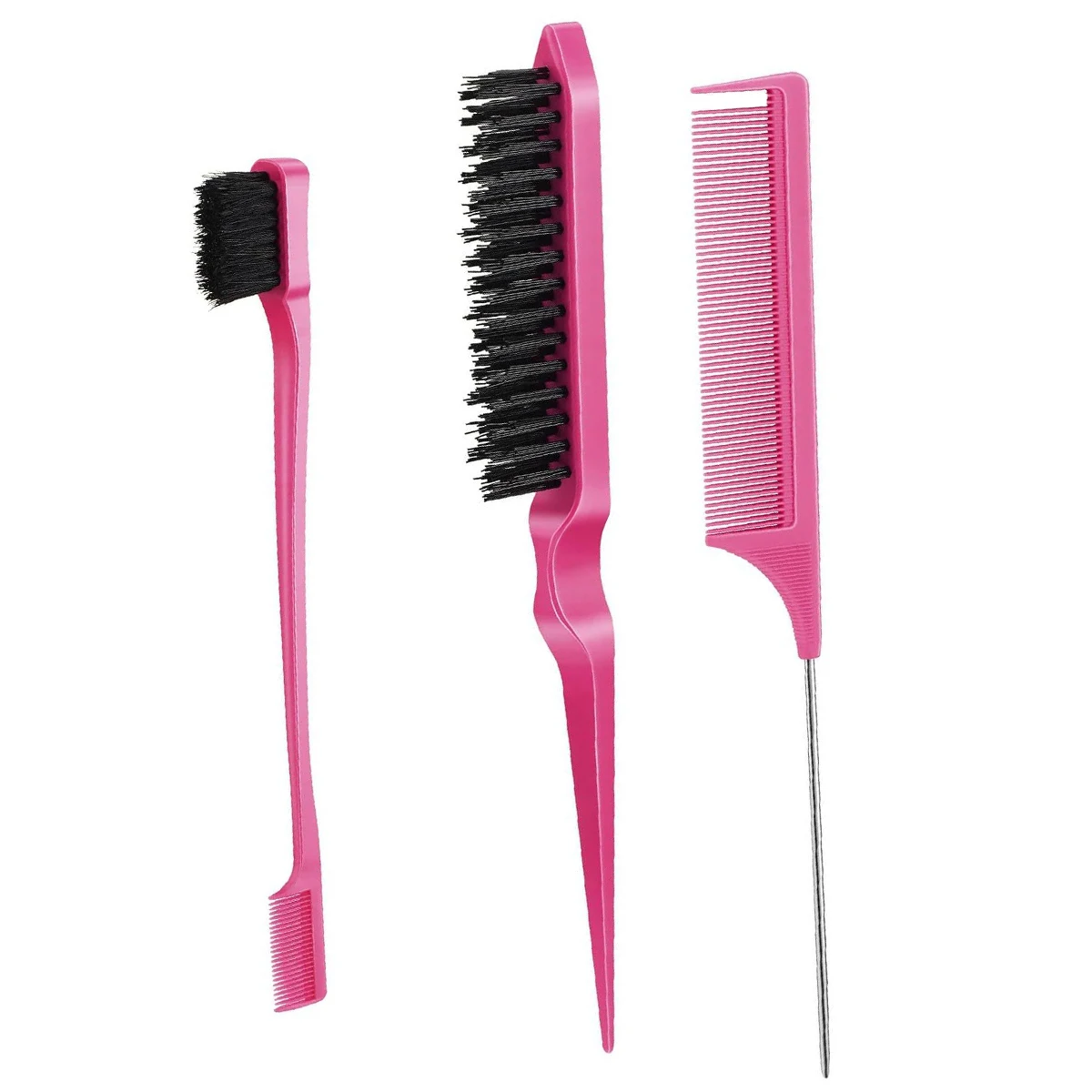 3-Piece Hair Styling Comb Set with Brushes