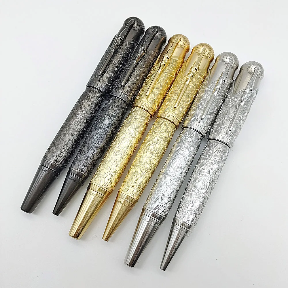 

AGD Premier Snowflake Pattern Full Metal Roller/Ballpoint Pen Luxury Stationery Weight Pen With Number