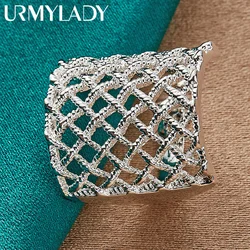 URMYLADY 925 Sterling Silver Reticular 6-10# Ring For Women Wedding Party Fashion Charm Jewelry