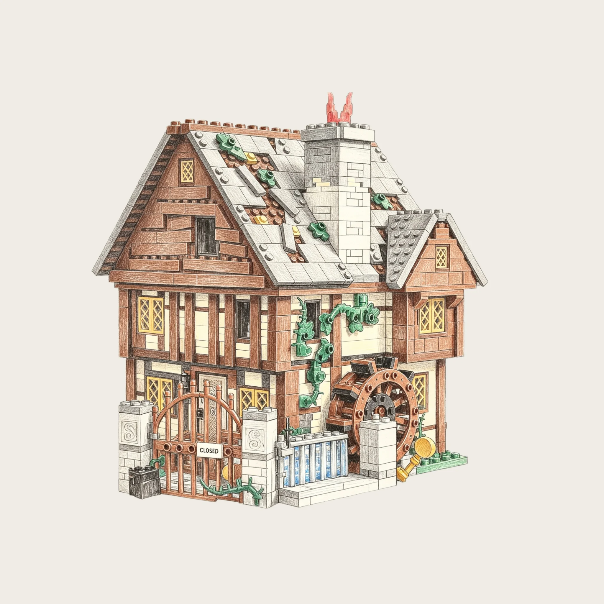 2026 New Creative Building Castle Blocks; Fantasy Retro Architecture Ornament DIY Creative Toy, Gift