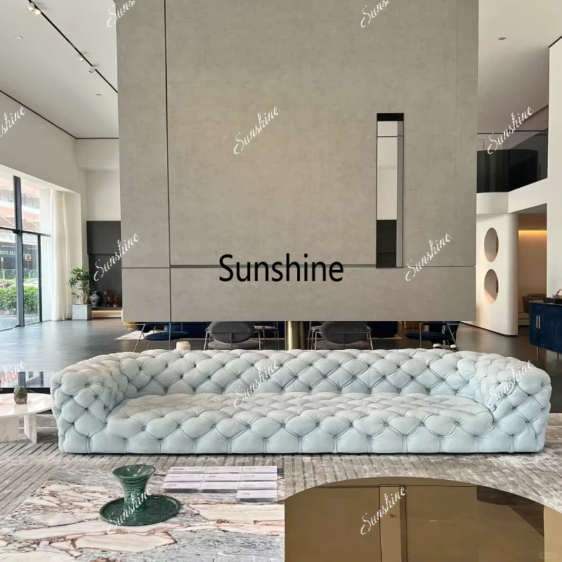 

Light luxury villa large flat floor inline sofa simple modern high-end atmosphere