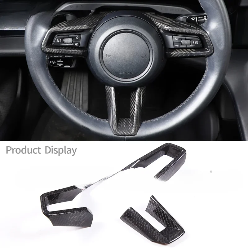 For Porsche 911 992 Taycan 2019-2023  Carbon Fiber Car Steering Wheel Button Trim Steering Wheel U-Shaped Sticker Accessory