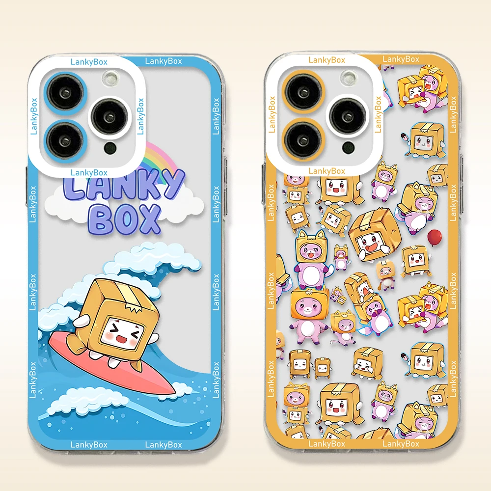 Cartoon HOT LankyBox Phone Case For Samsung S24 S23 S22 S21 S20 S10 FE Note20 Note10 Plus Ultra Lite 5G Clear Soft TPU Cover image 4