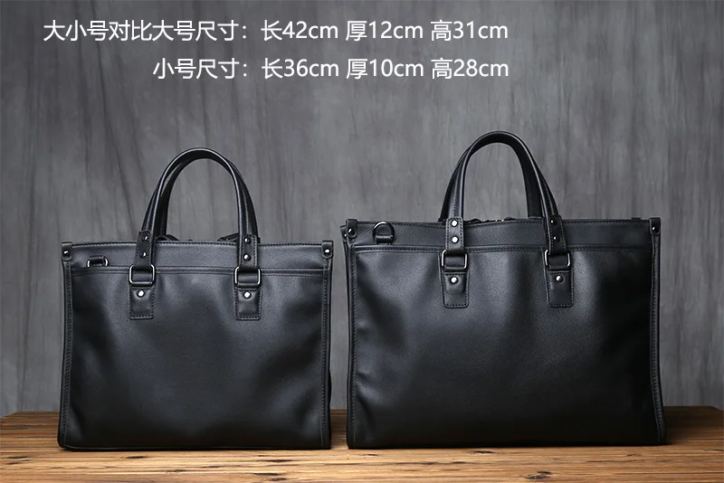 NZPJ Echtem Leder Männer Aktentasche Natürliche Rindsleder Casual Handtasche Weiche Leder Business Schulter Tasche Für 16 Zoll Laptop – Detail 2