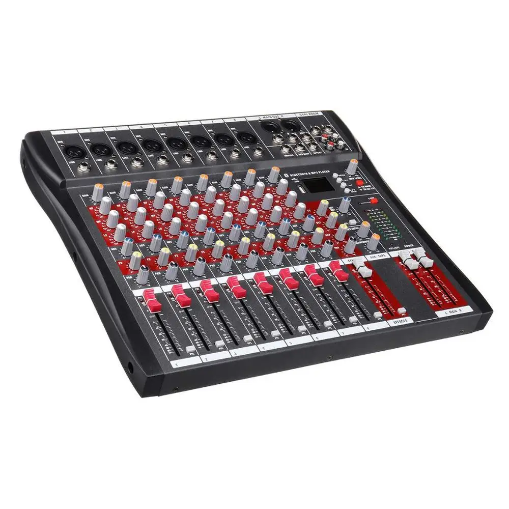 Professional 8-channel Audio DJ Mixer With Sound Mixer Audio Karaoke Phantom Power 48V USB Jack Hot Sale Products 13 B
