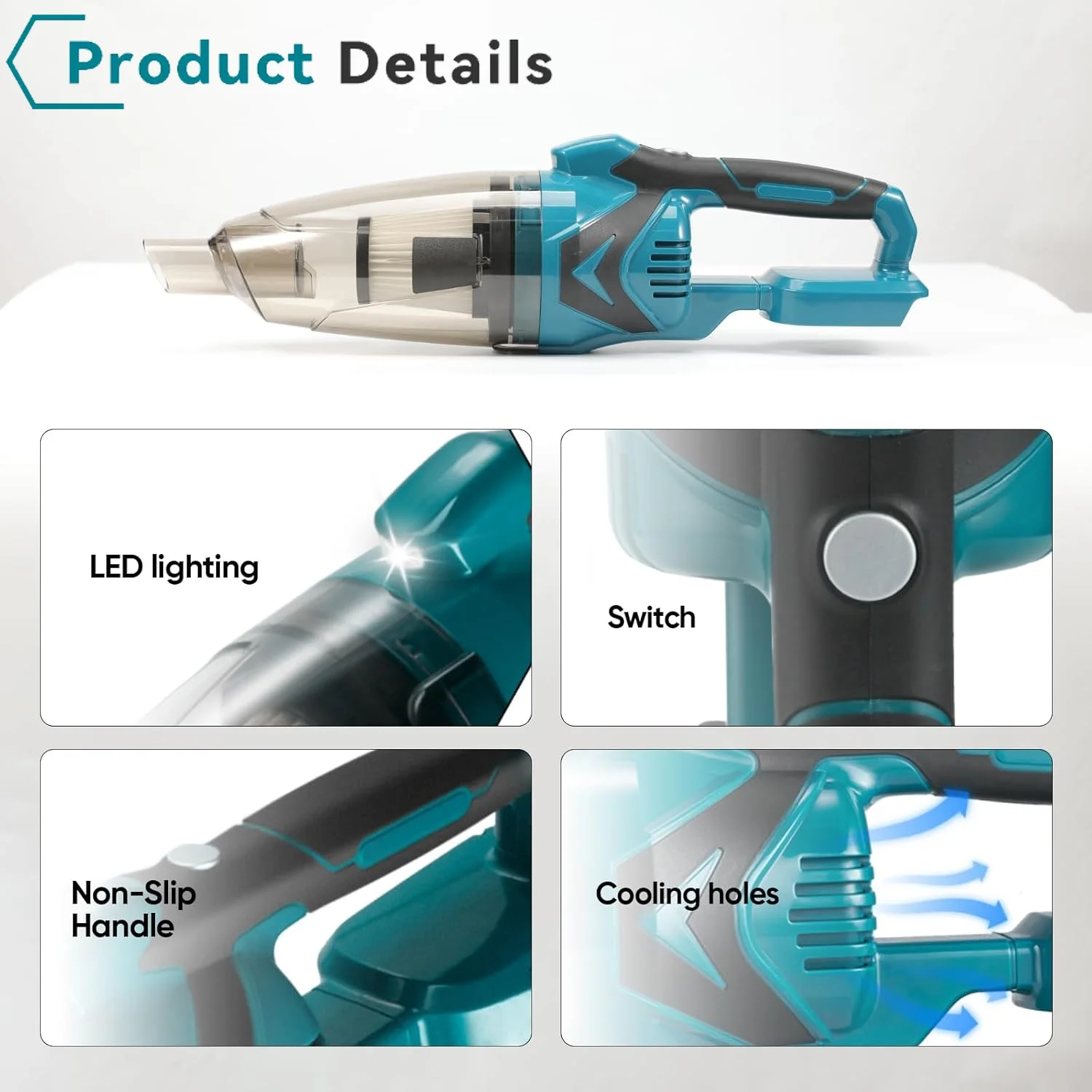 6 In 1 1500W Cordless Handheld Electric Vacuum Cleaner for Bedding/Car/Carpet/Pet Hair, Rechargeable Household Cleaning Tool