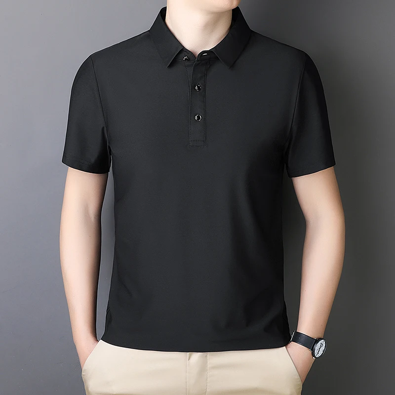 polo shirt men M-7XL 8XL 9XL Summer new High quality mens short-sleeved polo shirt Ice silk Men\'s business casual polo shirt A85