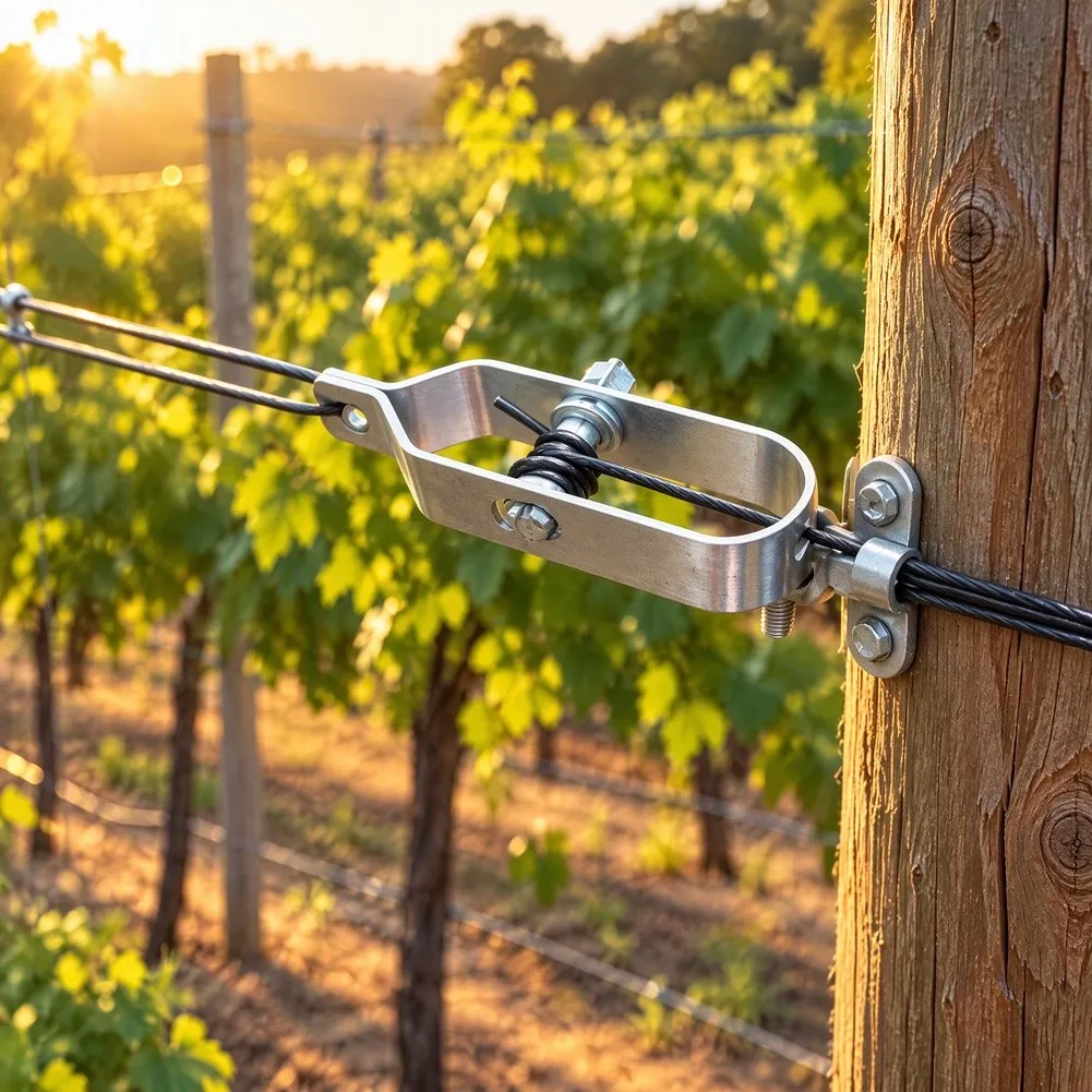 Galvanized Steel Grape Trellis Tensioner for Securing Tension Wires in and Greenhouse Plant Support Applications