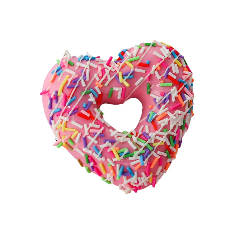 6 Pcs/Set 3D Heart Donuts Refrigerator Magnets Sets Simulation Food Fridge Magnetic Stickers Home Decor Office Message Kitchen