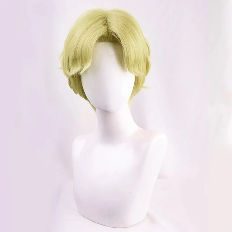 2025 2020 الموسم النهائي Zeke Jaeger شعر مستعار تأثيري الجزء الأوسط قصير أصفر مجعد مقاومة للحرارة الشعر