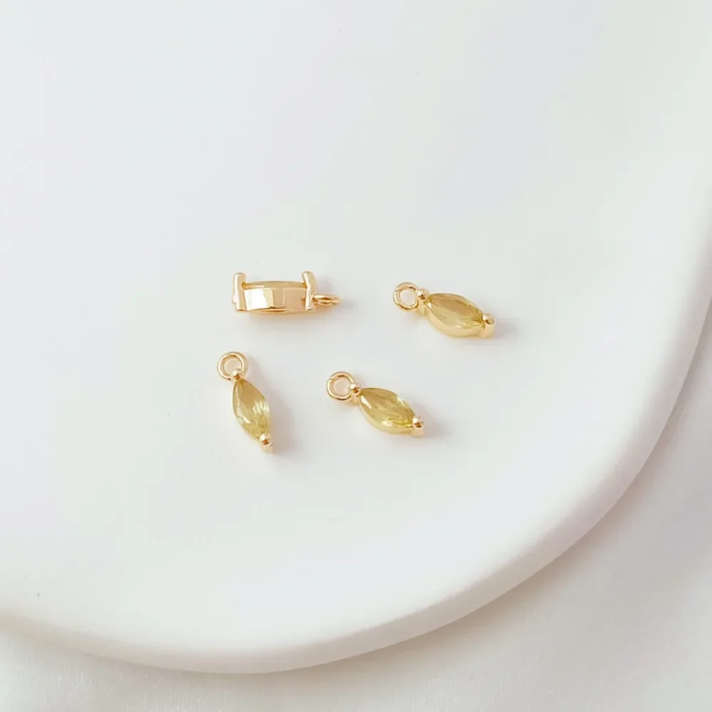 قلادة من الزركون المرصعة بالذهب عيار 14 قيراط، سوار مصنوع يدويًا، قلادة، إكسسوار، أقراط