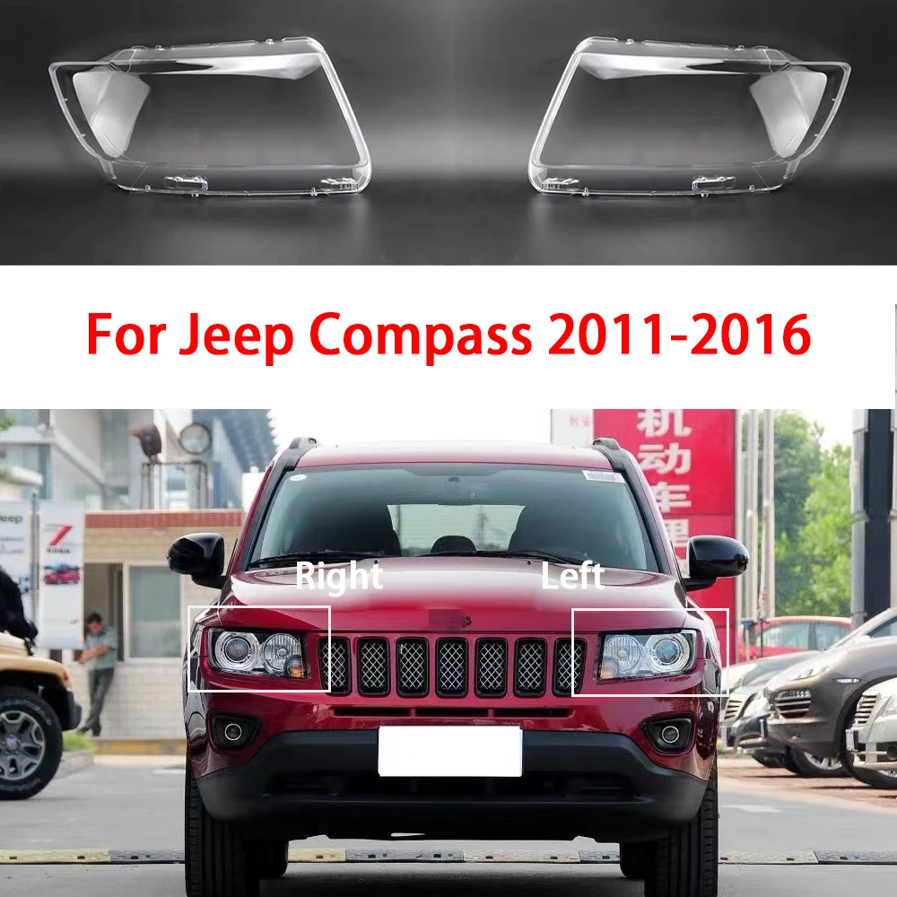 

For Jeep Compass 2011-2015 Car Front Headlight Cover Transparent Glass Lamp Headlight Shell Lens Plexiglass Replace Lampshade