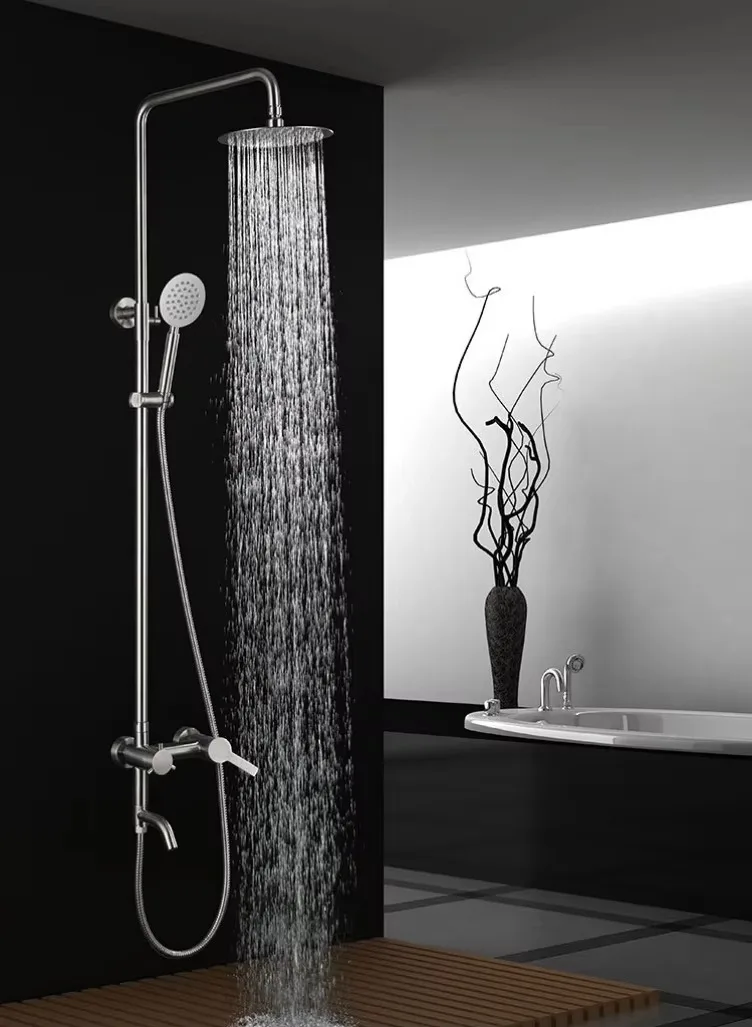 Contemporary Single Handle Stainless Steel Soft Rain Shower Faucet Set view 2