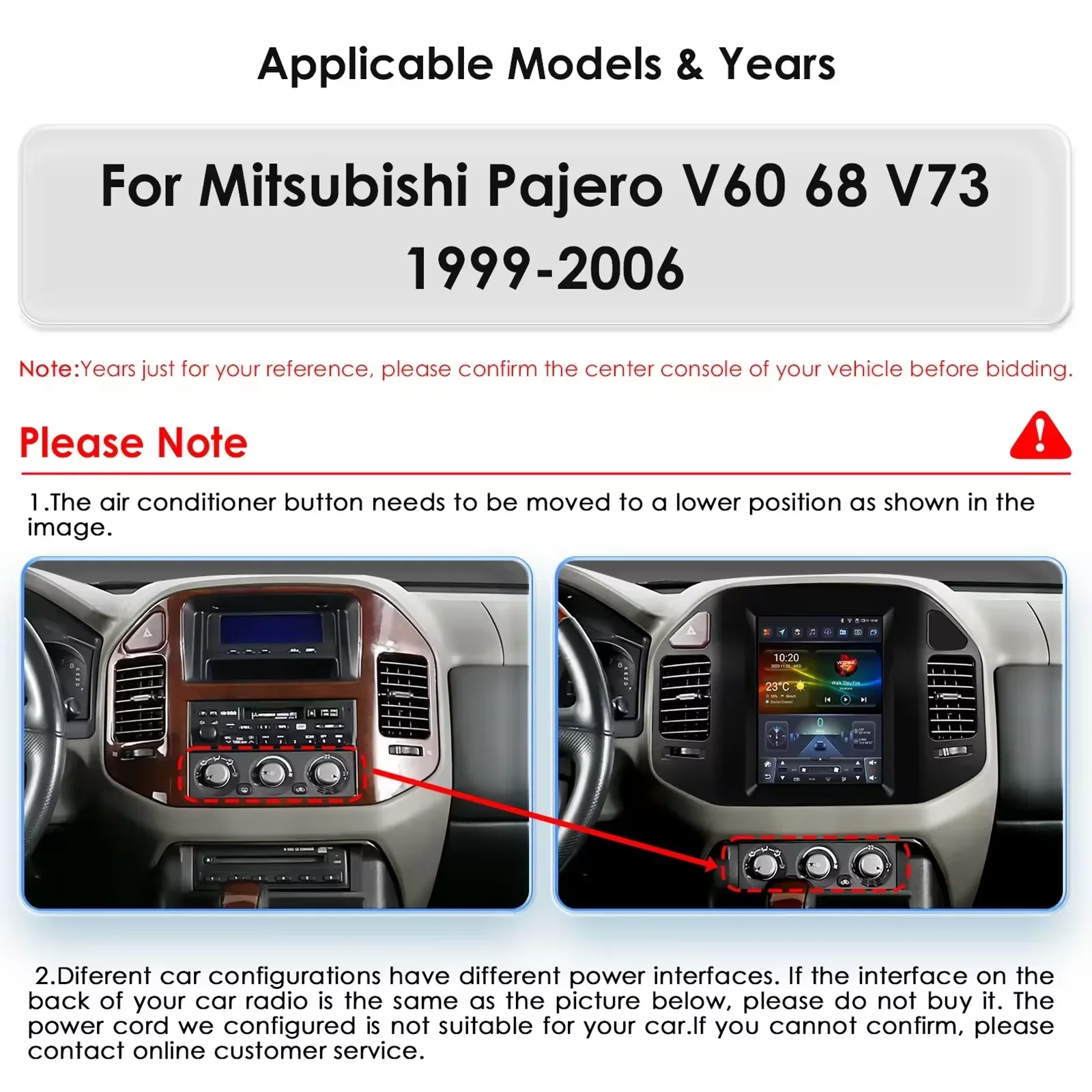 Hizpo 9.7 Screen for Mitsubishi Pajero V60 V68 V73 1999-2006 Car