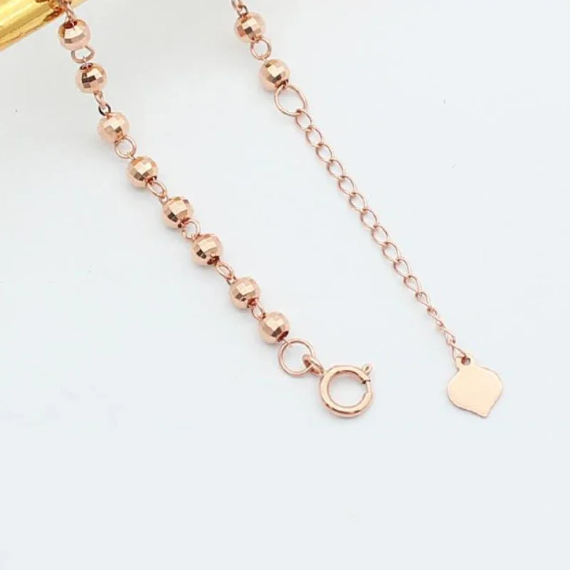 Plated 14K Rose Gold Ball Charm Bracelets for Women Fashion and Elegant New Engagement Jewelry Glamour Party