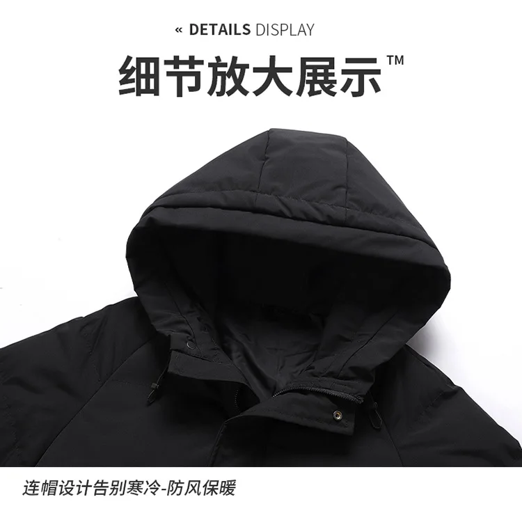 Men's Thick Warm Windproof Cotton Jacket European Size Outdoor Winter New Style Warmth Comfortable Fit for Cold Weather