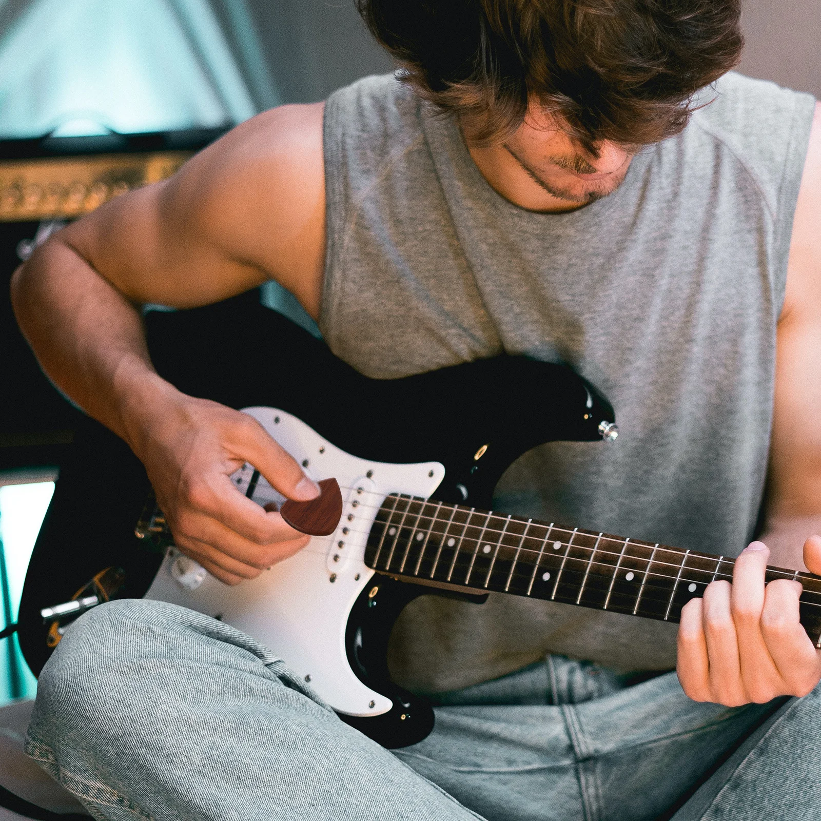 8 قطعة الغيتار الإصبع يختار غرامة الحرفية خشبية Plectrums ل الغيتار باس اللاعبين المحمولة لوازم الموسيقى أدوات الممارسة