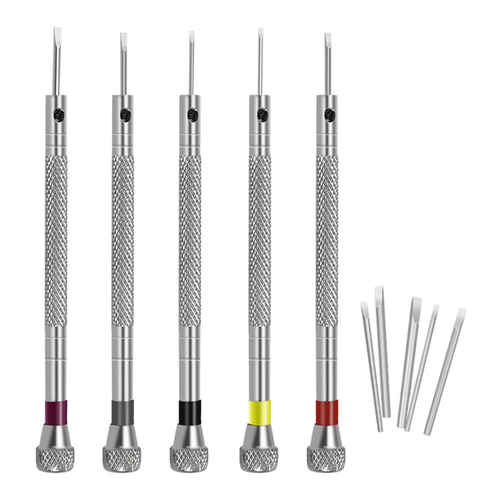 Precision Screwdriver Set 5pcs Screwdriver Set Household Repairs Non-slip Design Replaceable Blade Head Wear-resistant