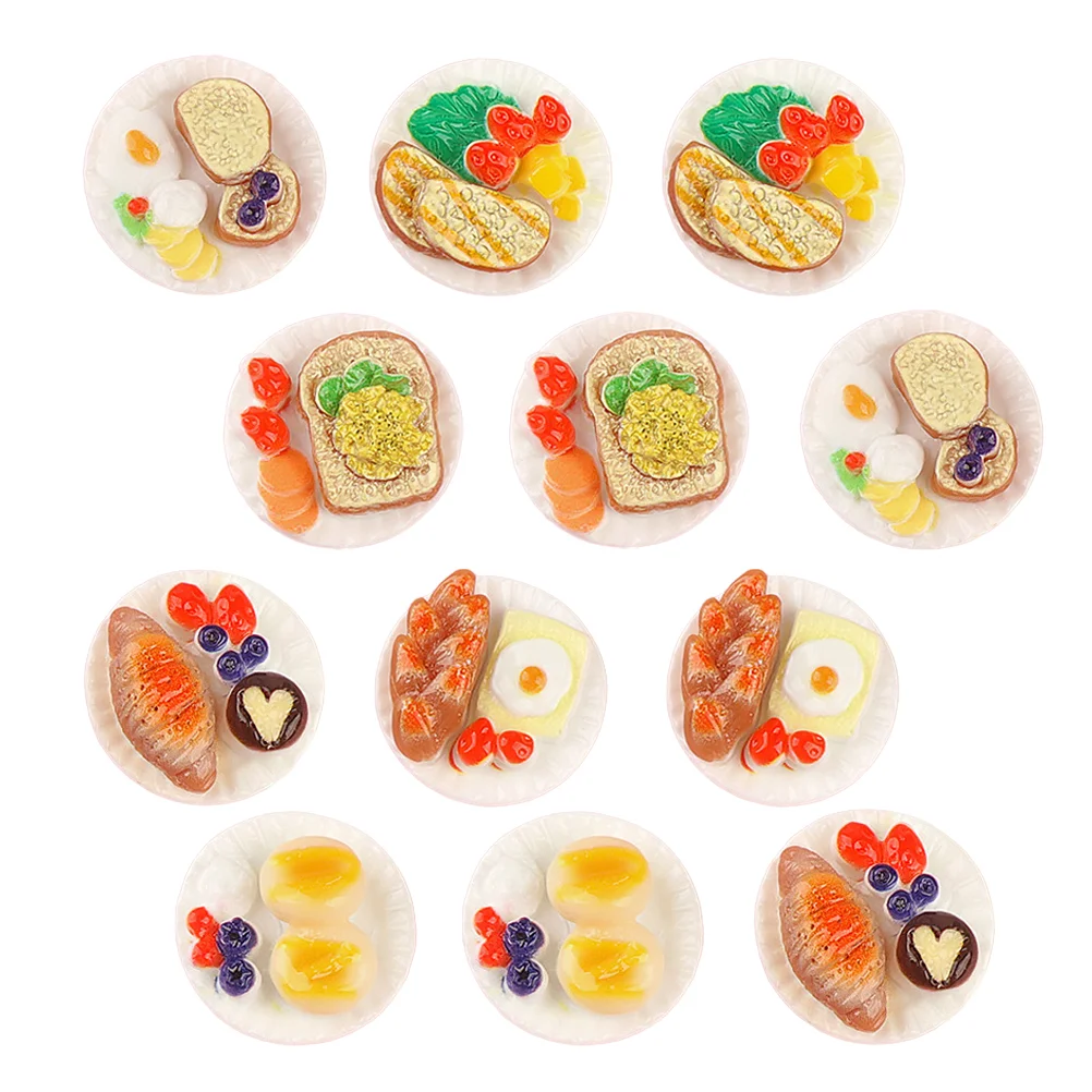 

24 Pcs Simulated Food Toys Mini House Decorations Snack Model Decorative Fake Prop Pretend Play Miniature Dessert