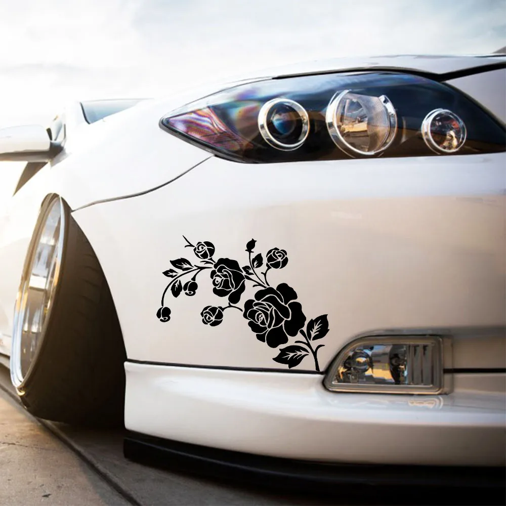

1set Rose Butterfly Flower Vinyl Sticker Waterproof Decal for Car Motorcycle Laptop Door Hood