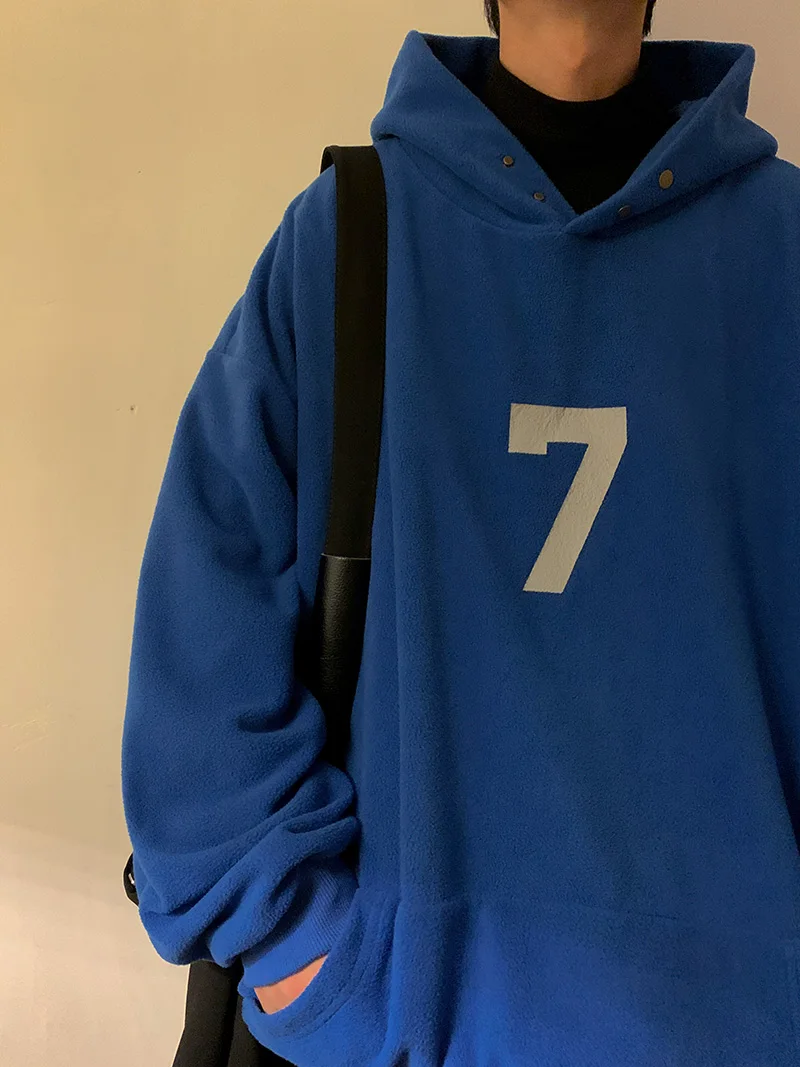 

Утепленная толстовка с капюшоном для мужчин, двусторонняя флисовая теплая куртка, американская повседневная спортивная одежда