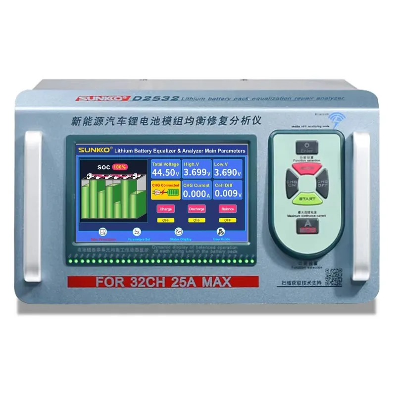 SUNKKO D2532 25A New Energy Vehicle Lithium Battery Equalizer For New Energy Vehicle Battery Analyz er Battery Packs Equalizer
