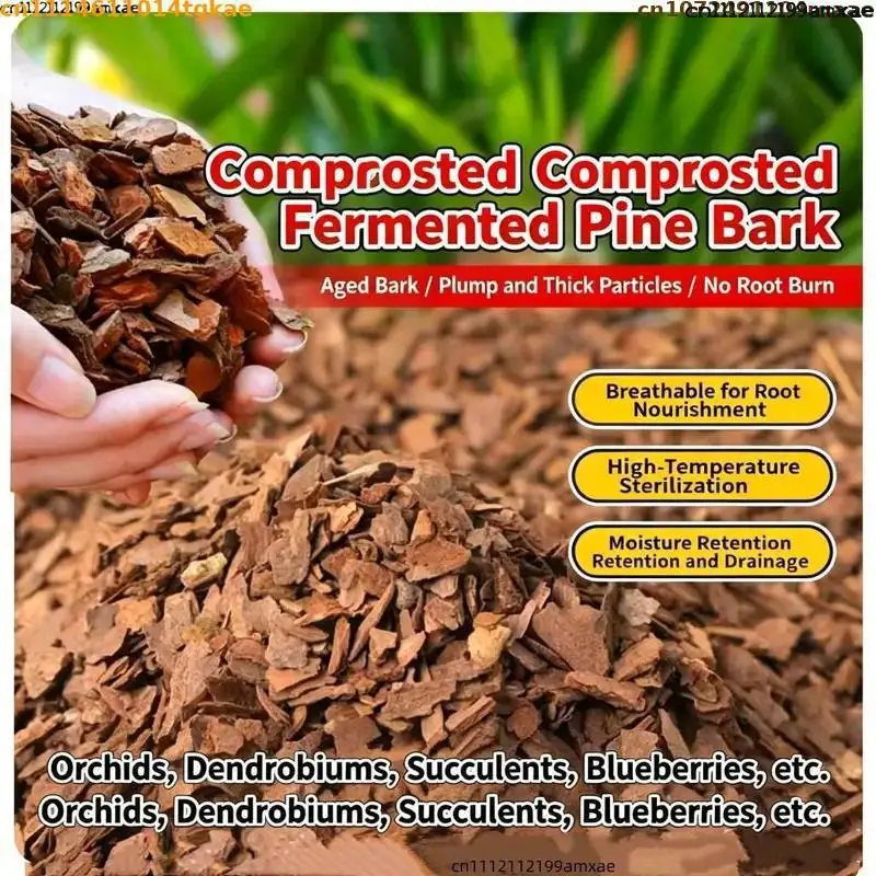 100g Topj Fermented Pine Bark Mulch Organic Pine Nuggets Substrate For Orchid Succulent Bonsai Blueberry Garden Soil Amendment