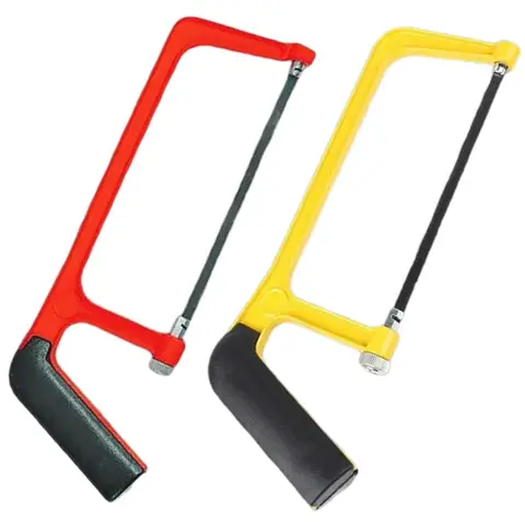 빨간색/노란색 6 인치 미니 쇠톱 휴대용 작은 손 톱 가정용 강철 톱 절단 목재 PVC 파이프 DIY 목공 도구