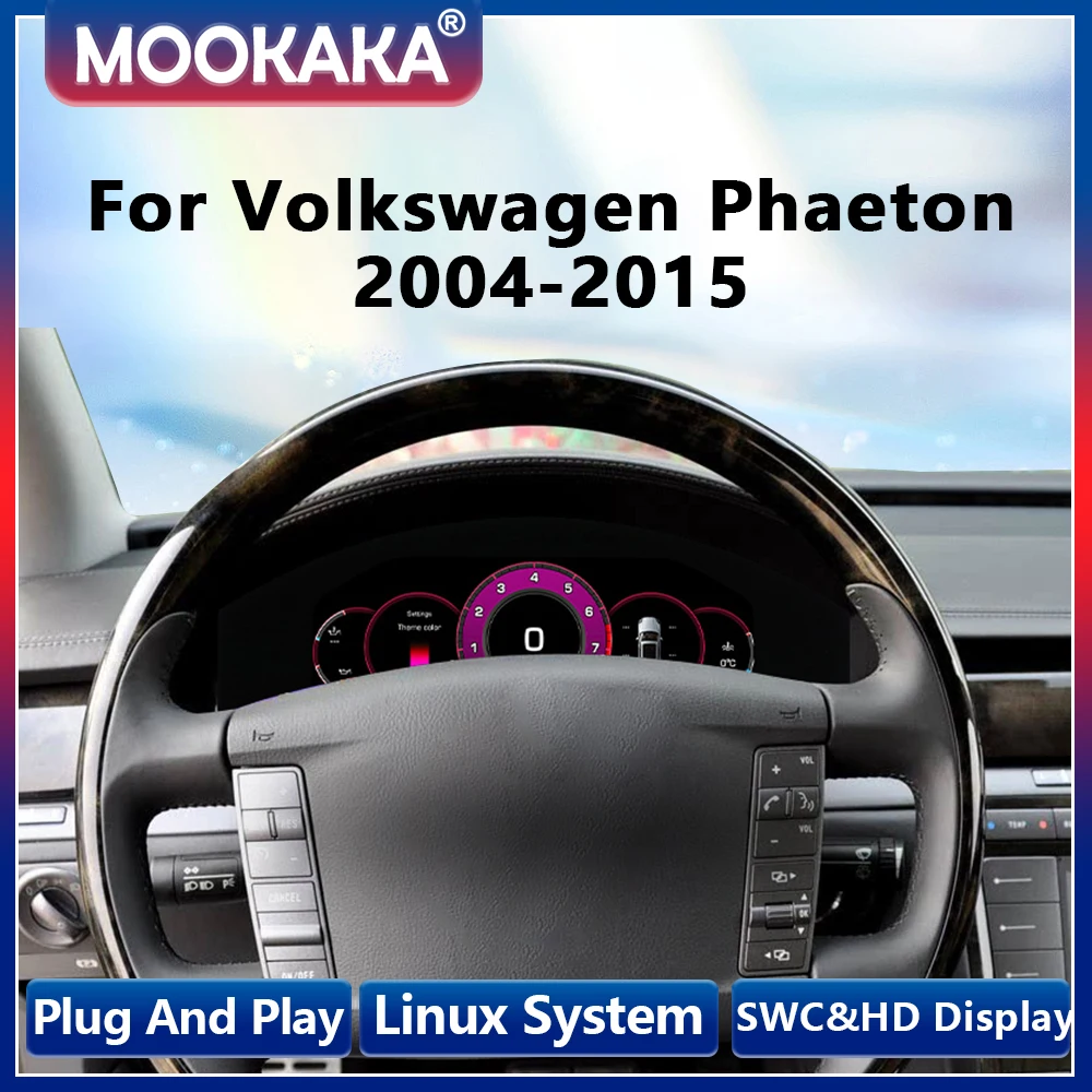 

12.3 Inch Odometer Screen Digital Cluster For Volkswagen Phaeton 2004-2015 Virtual Cockpit Speed Meter Car Dashboard Instrument