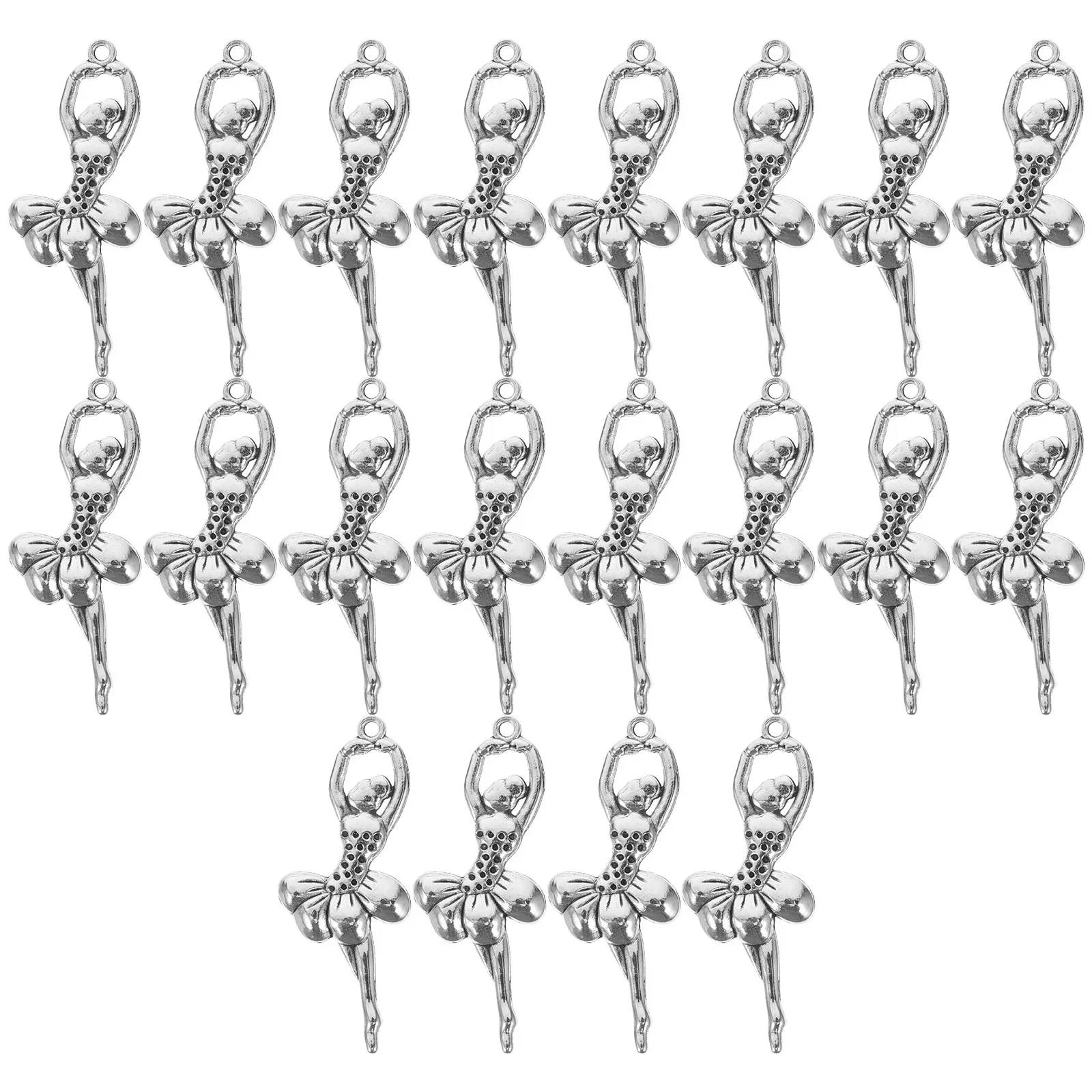 

20 Pcs Alloy Pendant Accessories Ballet Dance Charms DIY Jewelry Crafts Bracelet Earrings Necklace Making Female Dancing Pendant