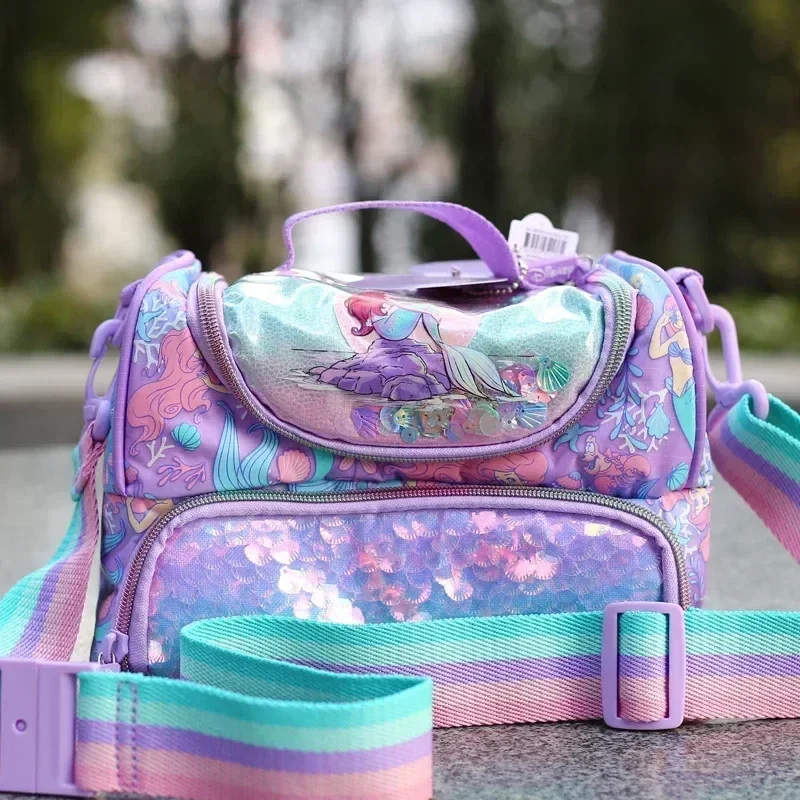 Disney-Sac à dos sirène Kawaii pour filles, sac d'école, étui à crayons, ensemble de papeterie pour ordinateur portable, sac à lunch étudiant, sac à dos Y2K, cadeau d'anniversaire