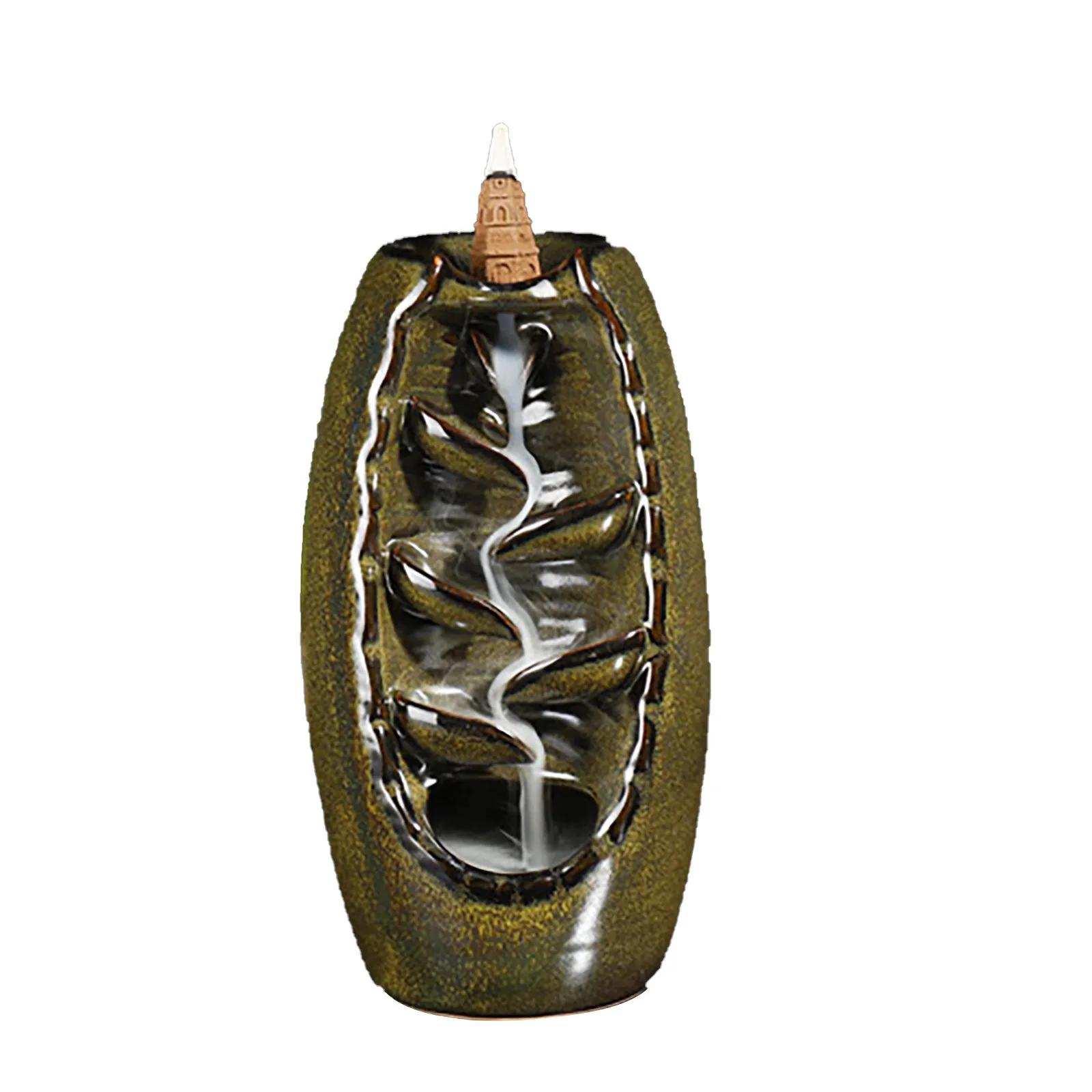 Ceramic Backflow Incense Holder and Burner Waterfall, Aromatherapy Diffusers Ornament For Living Room Home Decor Zen Decor view 4