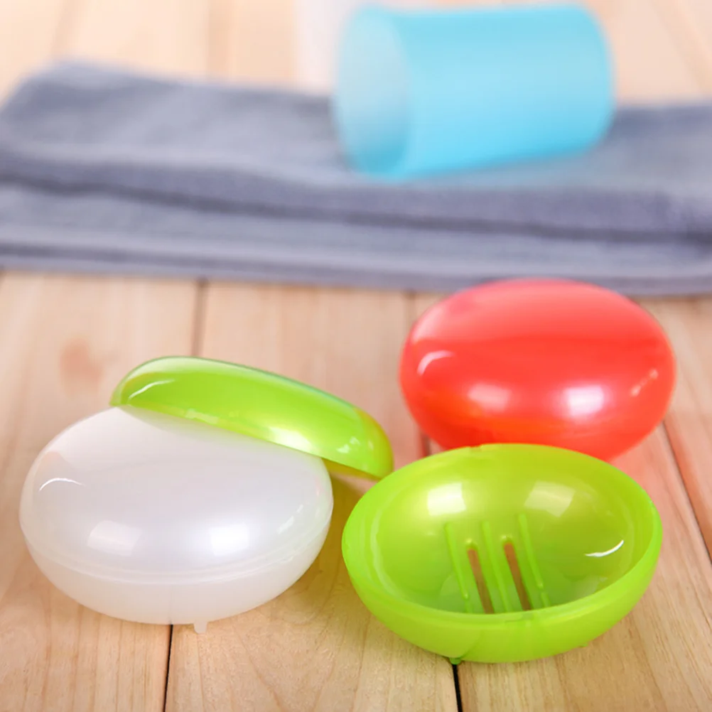 

Pearlized Soap Box 9Cm Diameter Pp Plastic Compact Bright Color Soap Dish For Home Travel Office Sopa Container Holder Case
