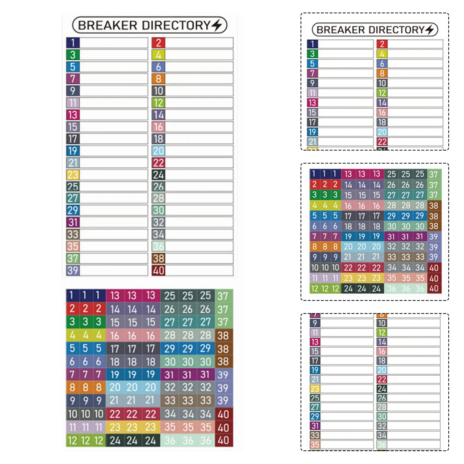 

3 Sets Breaker Panel Labels PVC Waterproof Electrical Box Number Identification Self Adhesive Load Center Tags Circuit Breaker