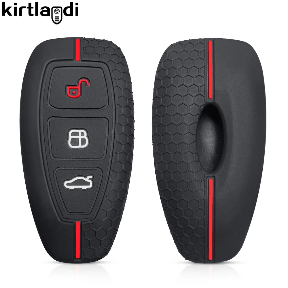 سيليكون مفتاح غطاء غطاء حماية فوب لفورد فييستا العبور مخصص مونديو كوغا 2 Ecosport التركيز Mk4 3 زر الوجه للطي #5