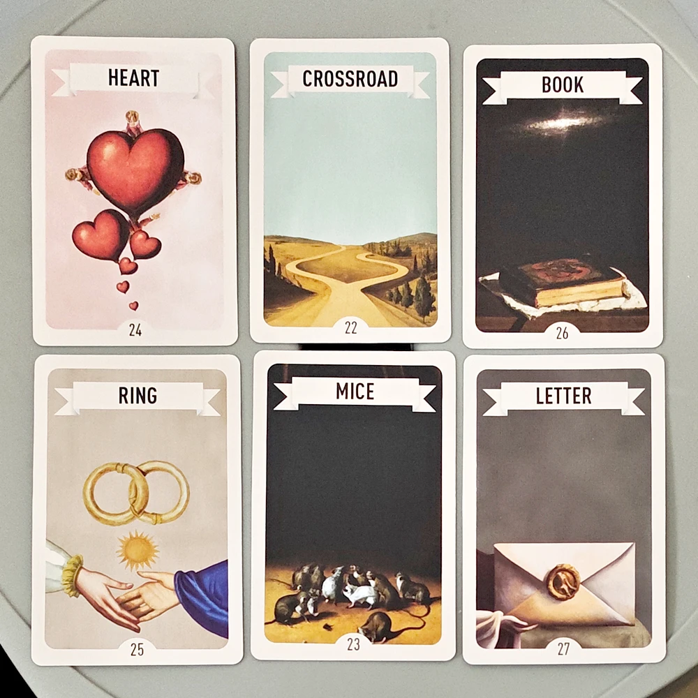 36 Cartas de Adivinhação - 9*6cm Estilo Clássico Vintage Oráculo Místico Florence Lenormand Deck