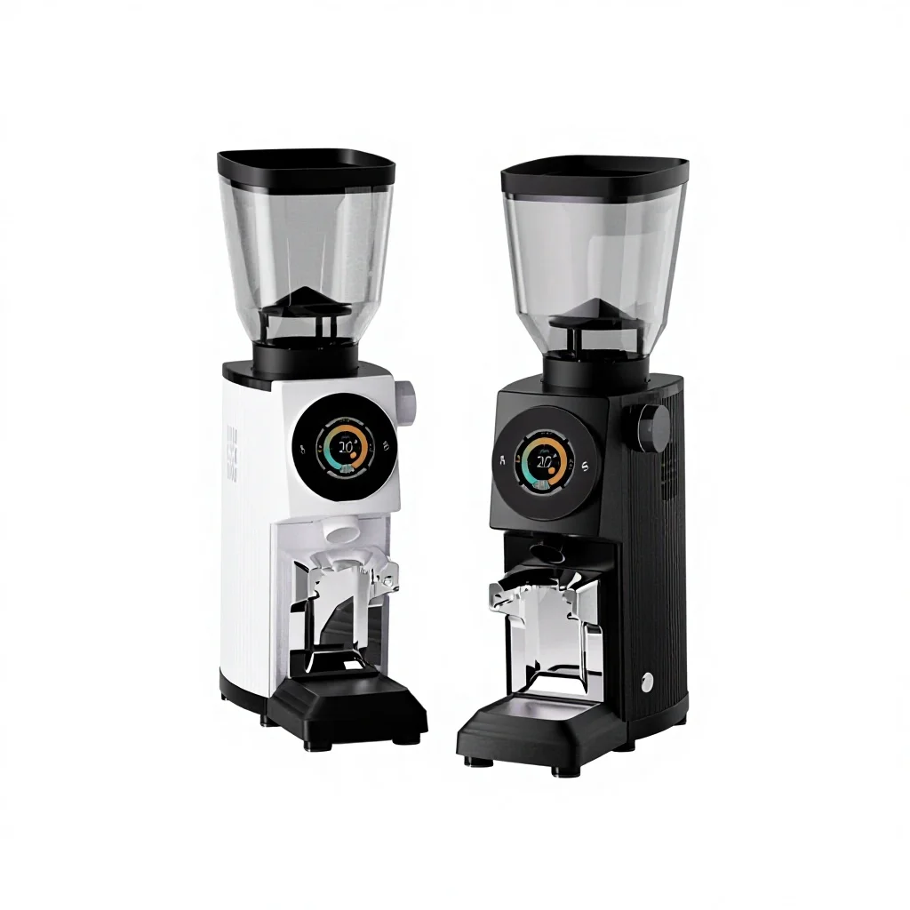 Commercial Electric Espresso Grinder 600W 1100g Capacity Aluminum Stainless Steel 83mm Flat Burr