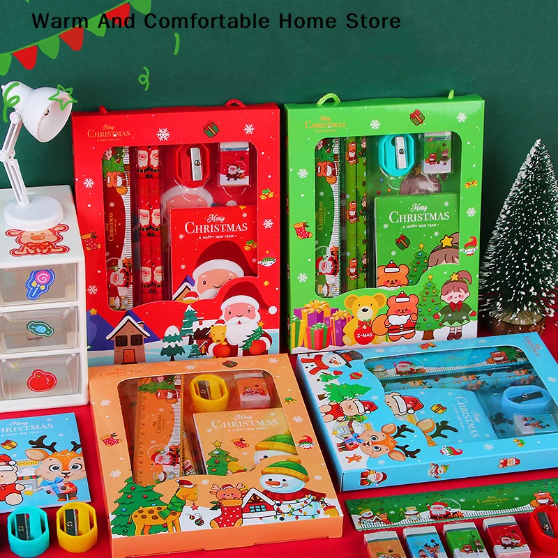 

6 шт./компл., рождественский канцелярский набор с героями мультфильмов, карандаши, линейки для заметок, детские письменные принадлежности, офисные школьные принадлежности для рукоделия, рисунок