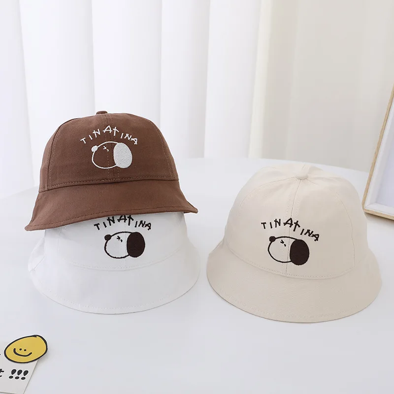 

Cute Dog Baby Basin Hat Cartoon Kids Fisherman Hats 1-3Year Boys Girls Toddler Sunshade Visors Solid Cotton Children Bucket Cap